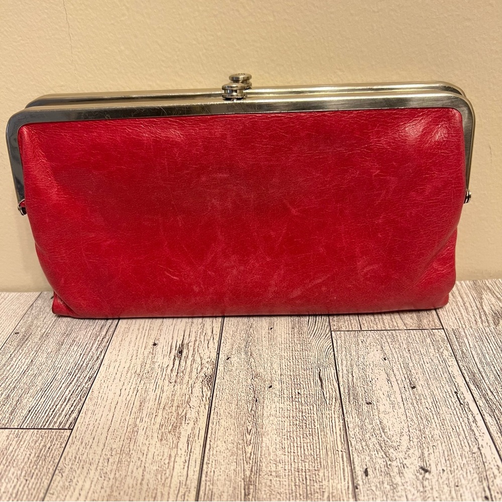 Hobo International  Lauren Leather Bi-fold Wallet  Clutch Fuchsia Pink *FLAW